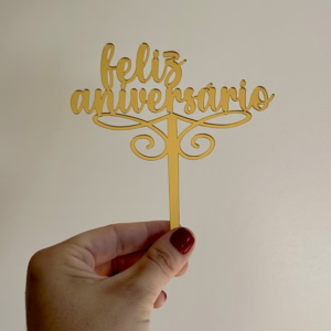 Topo para Bolo - Feliz Aniversário