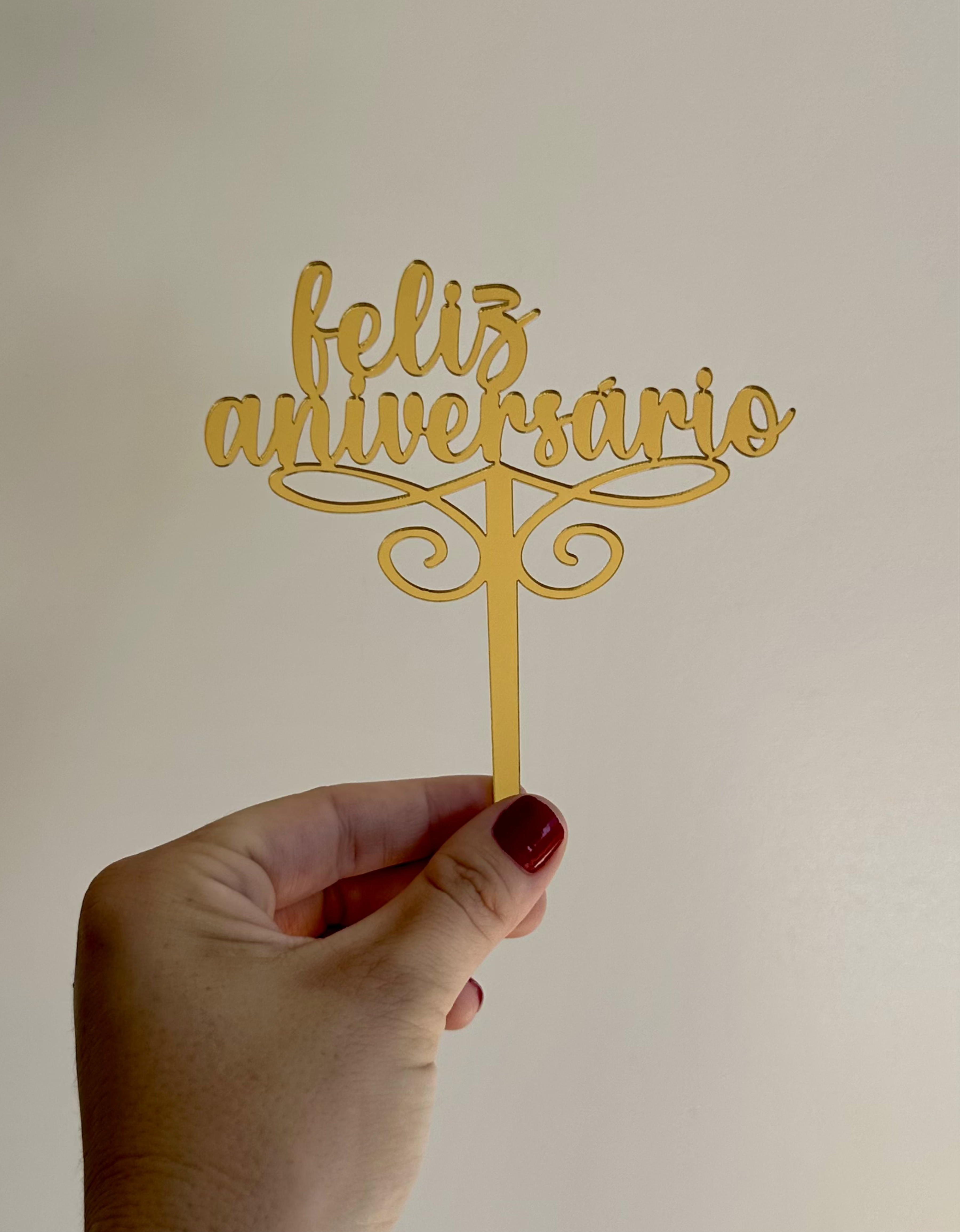Topo para Bolo - Feliz Aniversário