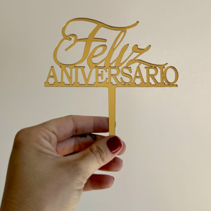 Topo para Bolo - Feliz Aniversário